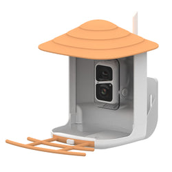 köpa orange-vit Fågelmatare med kamera och AI-fågeligenkänning för trädgården