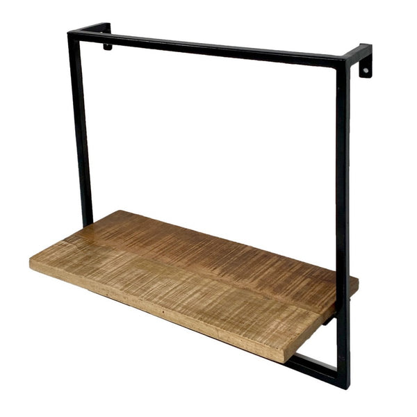 Hanging shelf - wall shelf - bookshelf - Dock metal frame black - Measures 50x50x25 cm